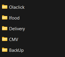 Estrutura de pastas e arquivos originais